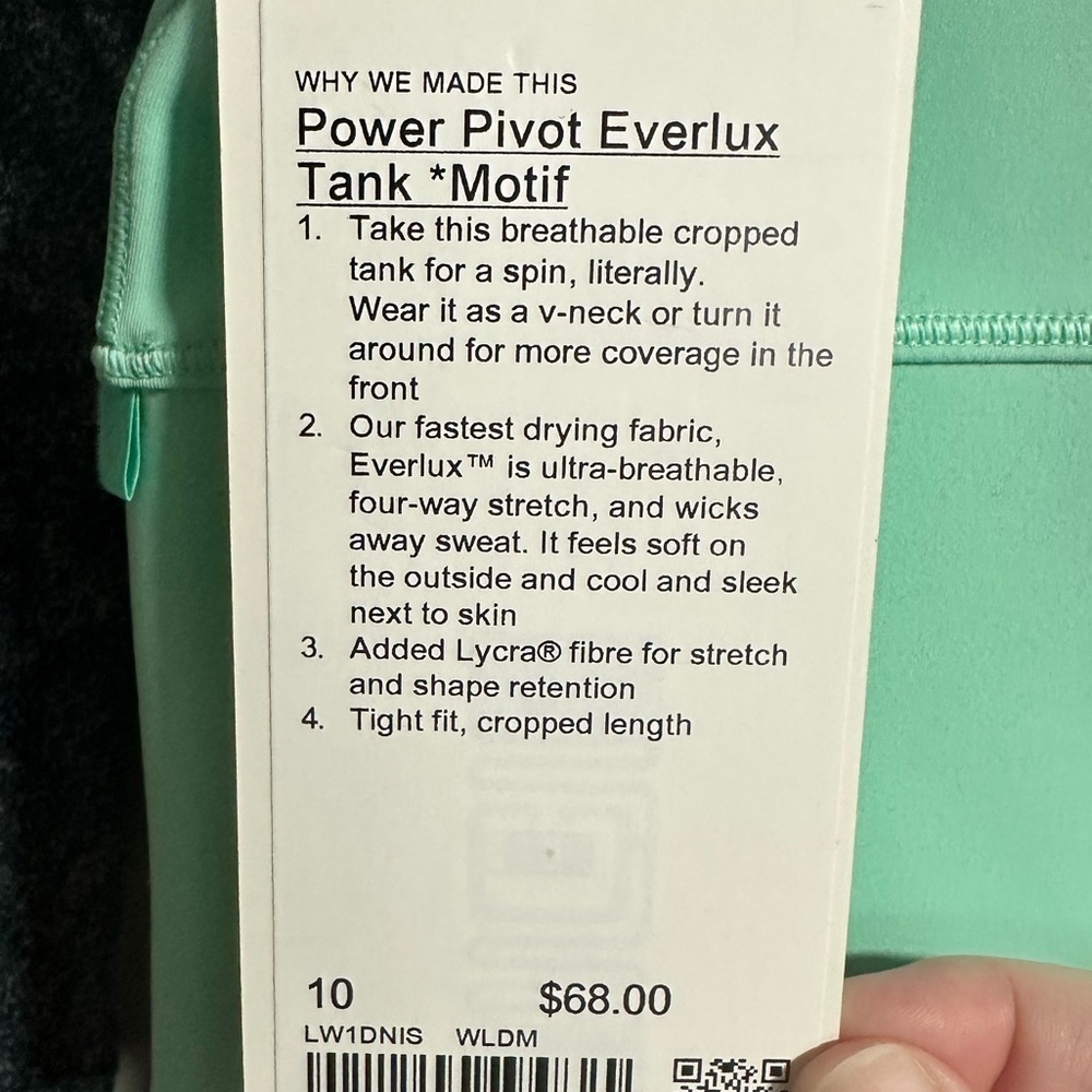 Lululemon Power Pivot Everlux Tank Top in Wild Mint Size 10 - Picture 8 of 8